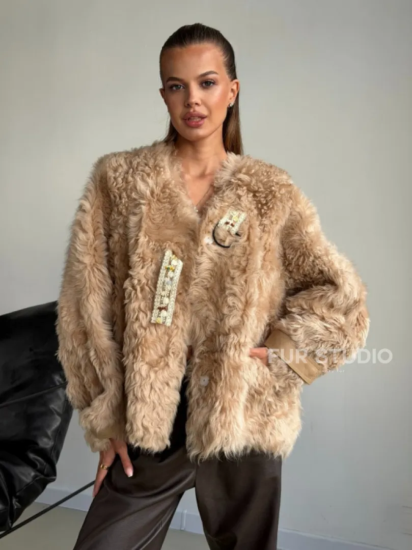 Короткая куртка из овчины