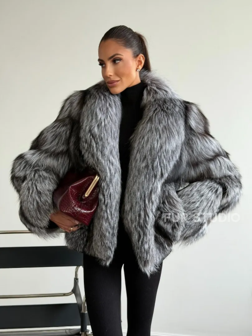 Шуба из чернобурки - рукава косичкой