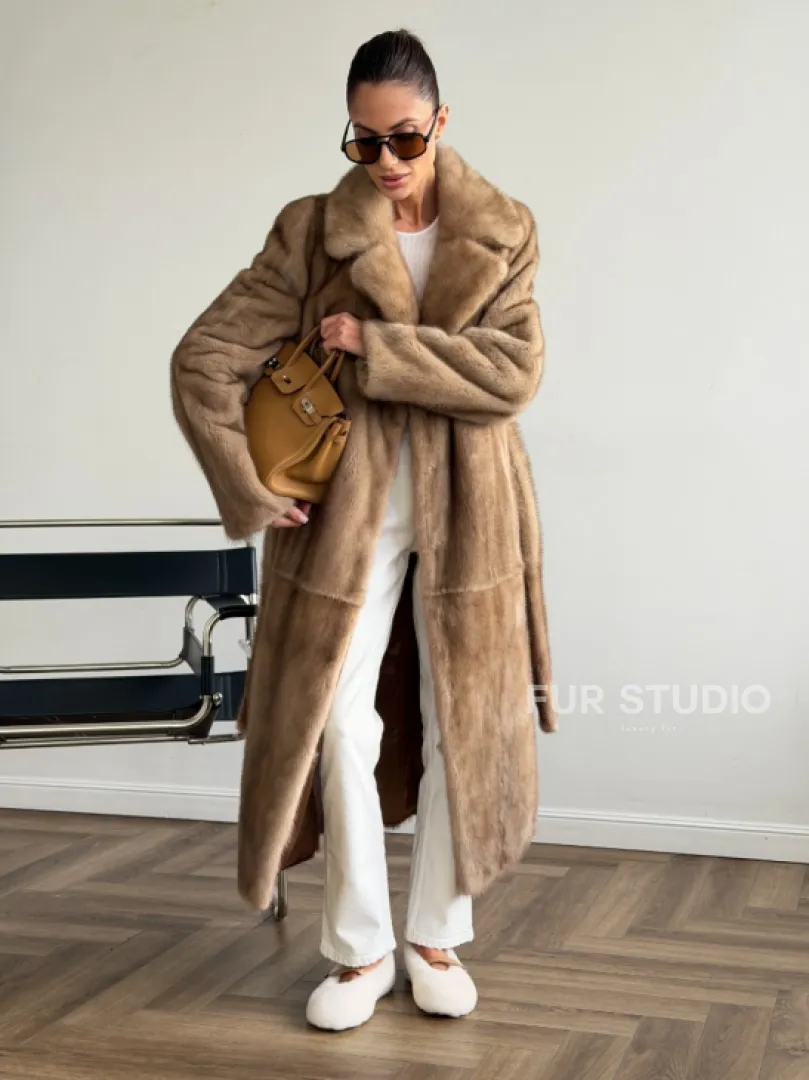 Шуба норковая классика - пастель