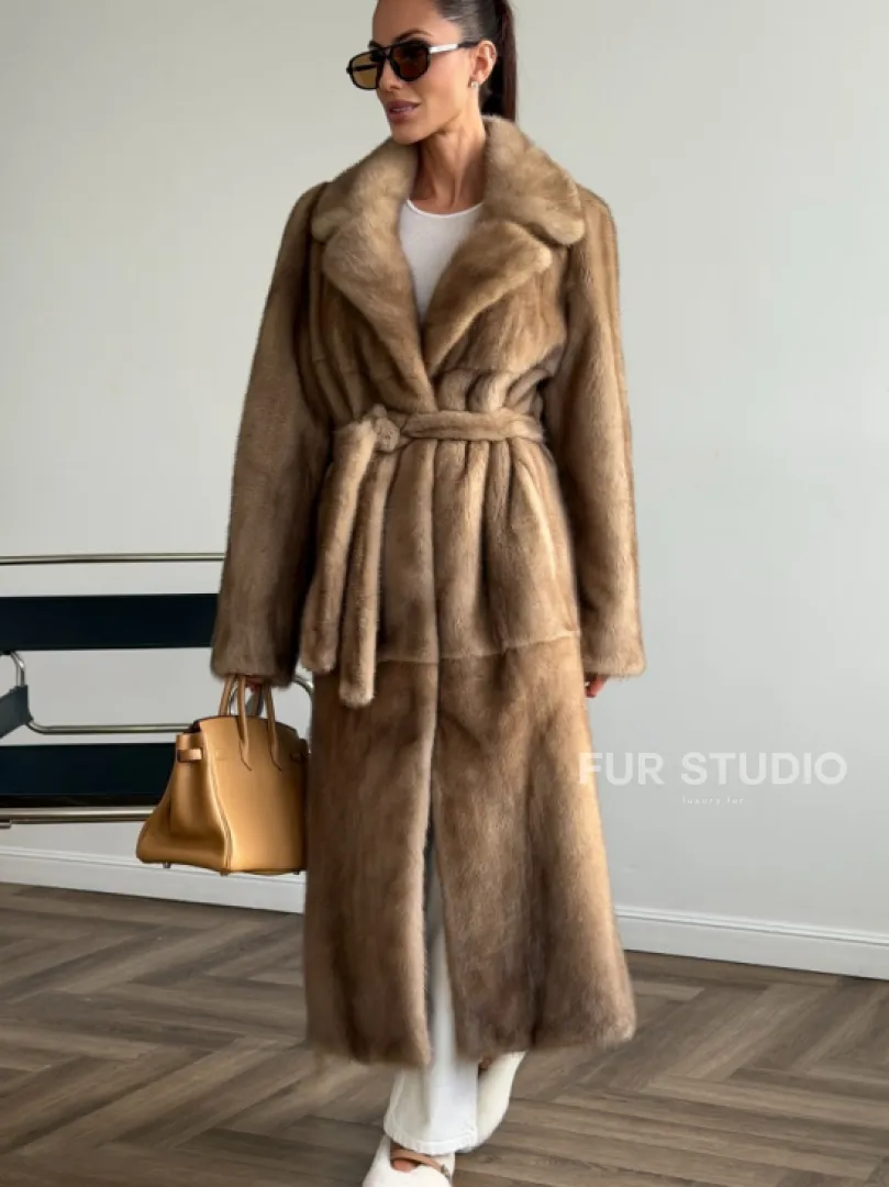 Шуба норковая классика - пастель