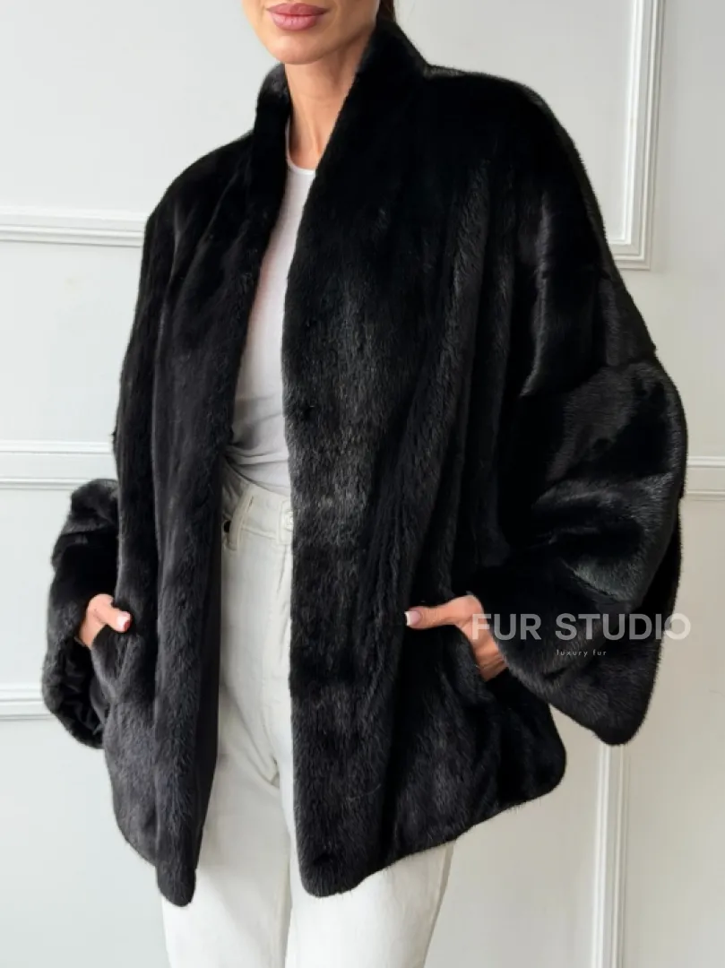 Куртка c V-образным воротом из норки SAGA FURS