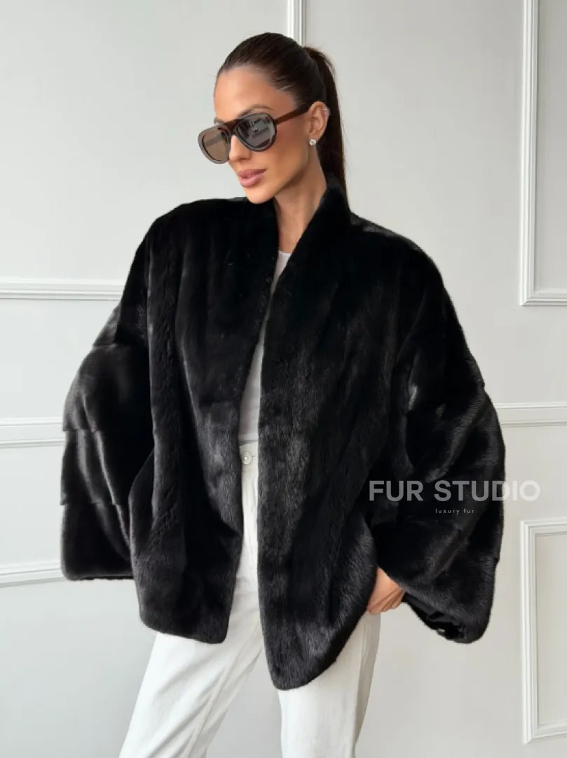 Куртка c V-образным воротом из норки SAGA FURS