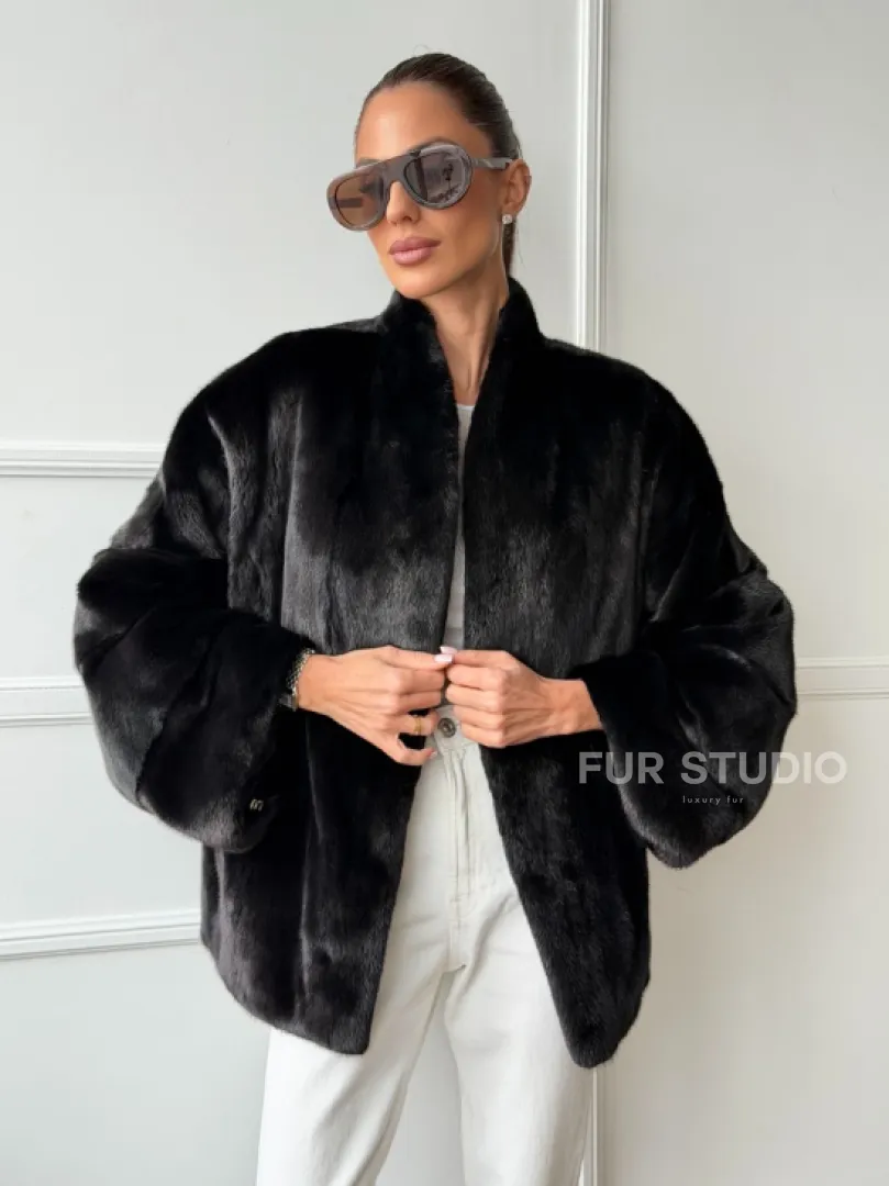 Куртка c V-образным воротом из норки SAGA FURS