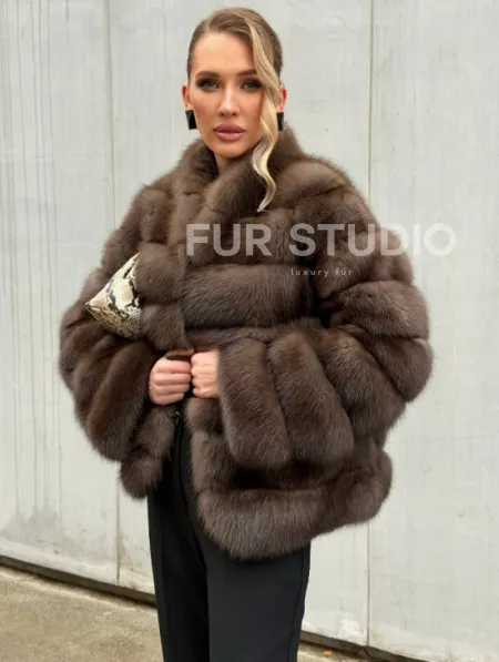 Меховой жакет из куницы - фото 11