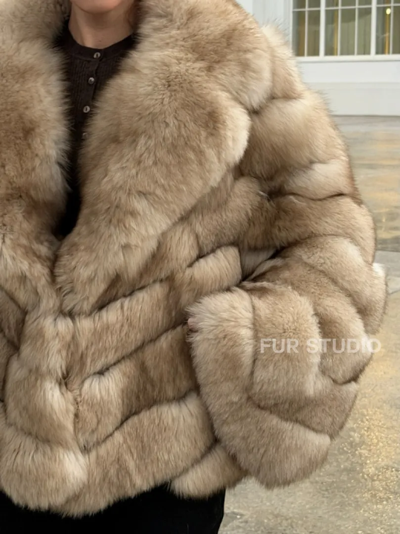 Шуба из песца под куницу