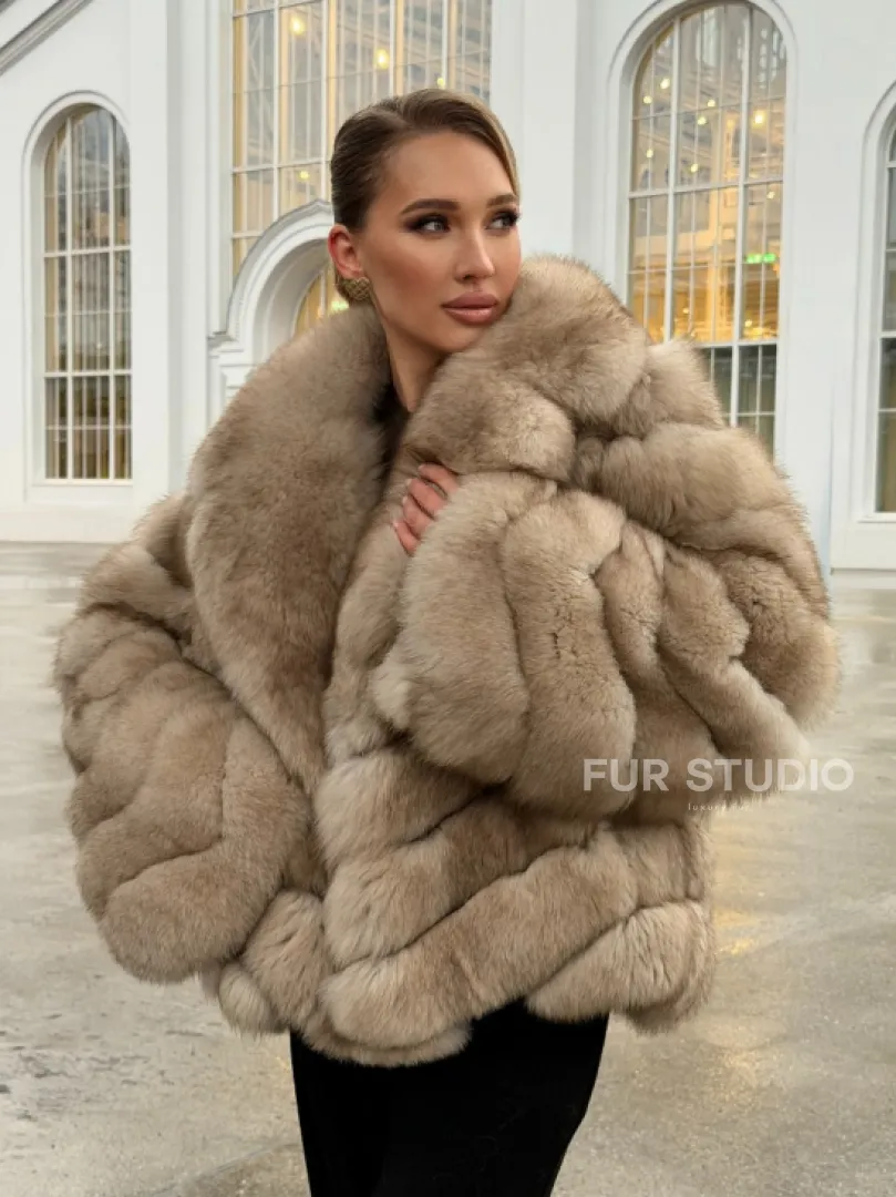 Шуба из песца под куницу