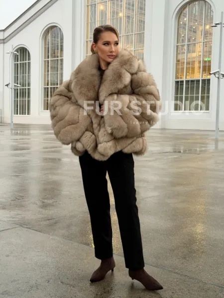 Шуба из песца под куницу - фото 12