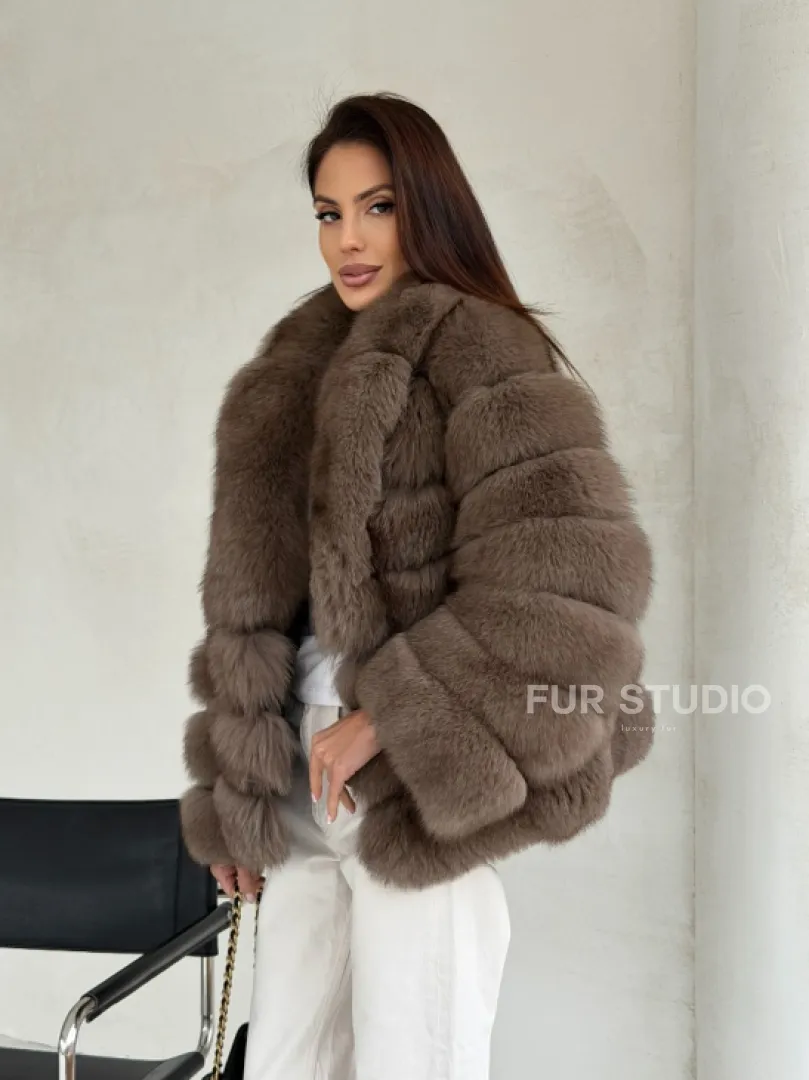 Шуба под соболь из песца