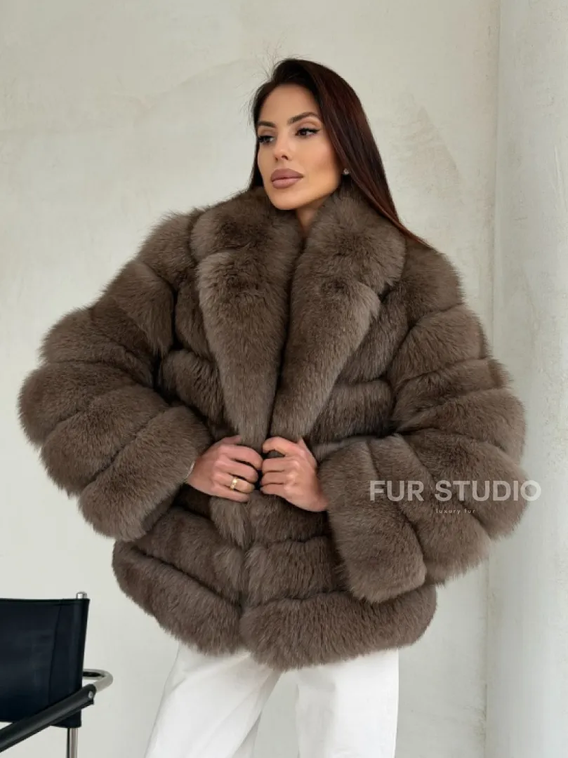 Шуба под соболь из песца