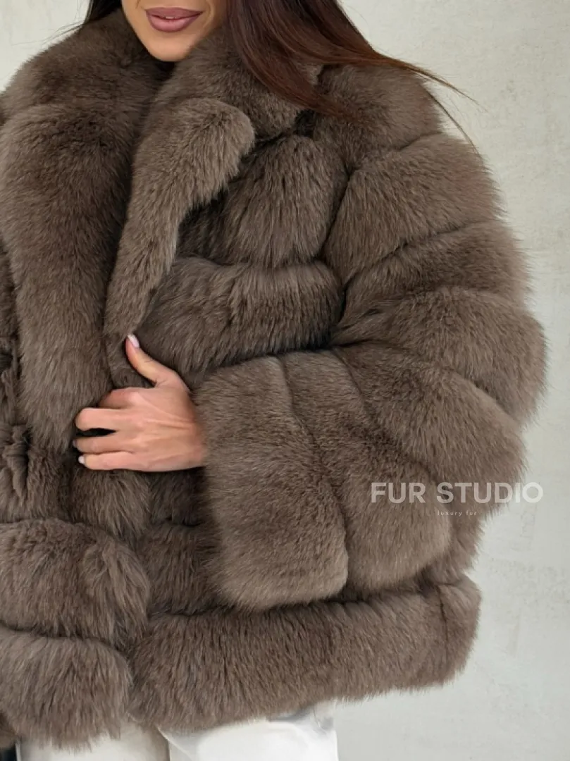 Шуба под соболь из песца