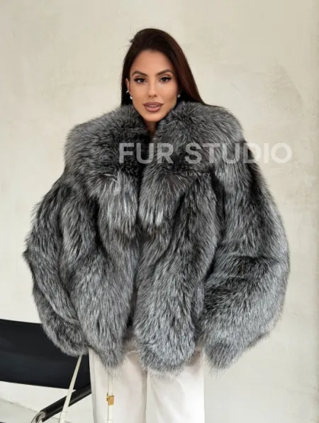 Полушубок из чернобурой лисы - фото 0