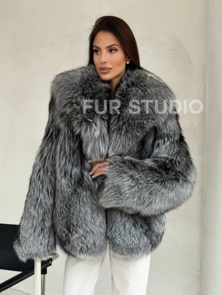 Полушубок из чернобурой лисы - фото 4