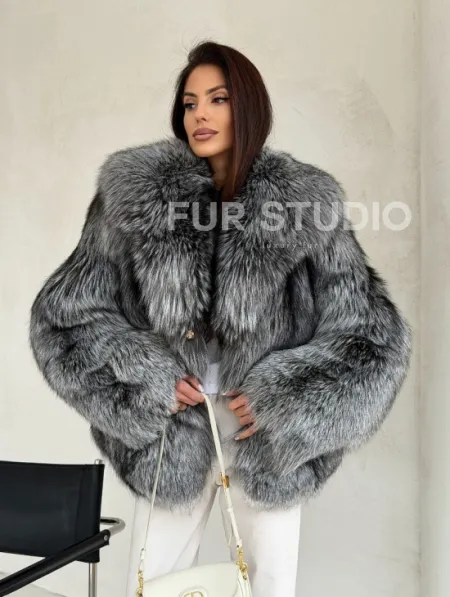 Полушубок из чернобурой лисы - фото 7