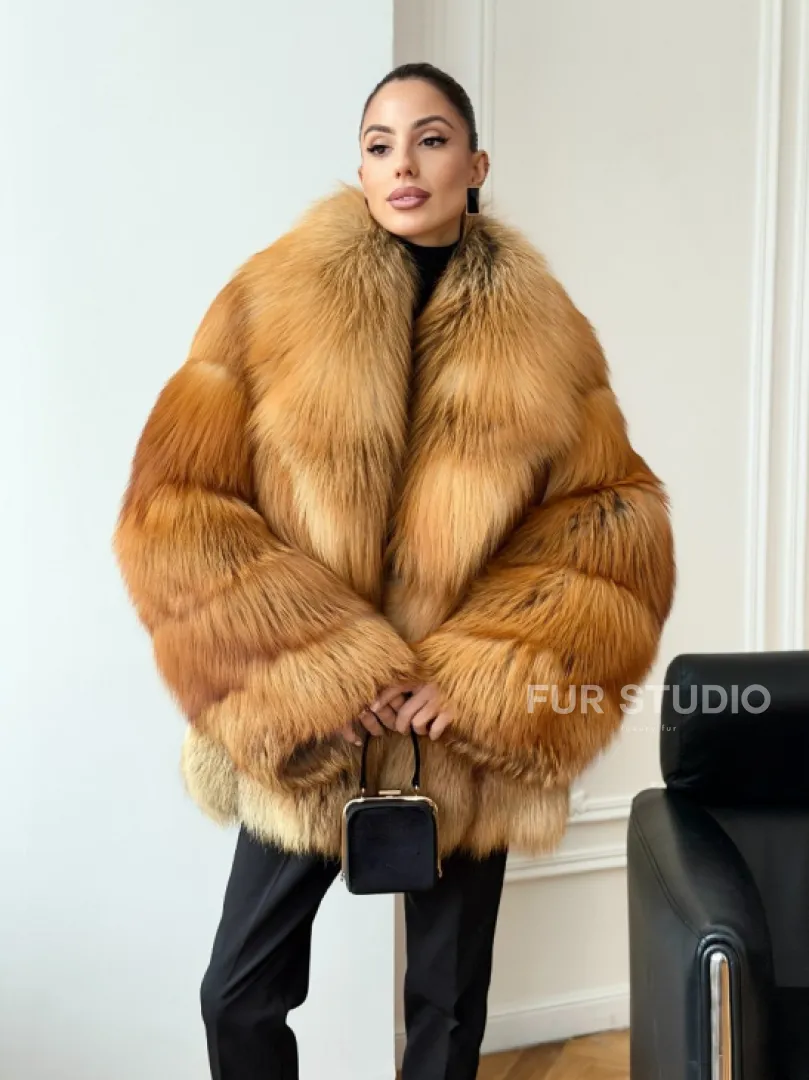 Шуба из лисы огневки