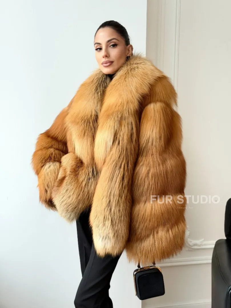 Шуба из лисы огневки