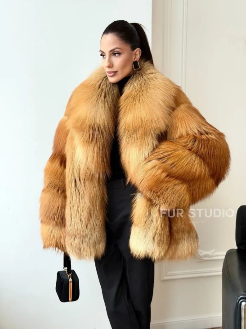 Шуба из лисы огневки