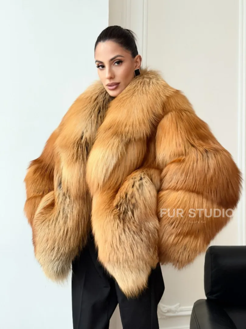 Шуба из лисы огневки
