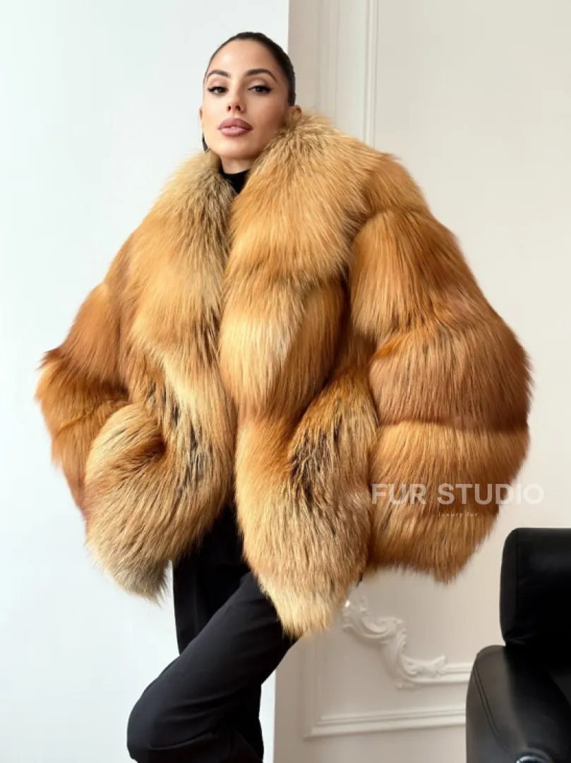 Шуба из лисы огневки
