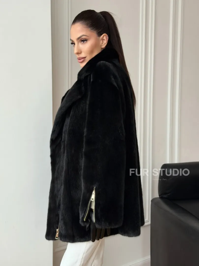 Черная норковая косуха