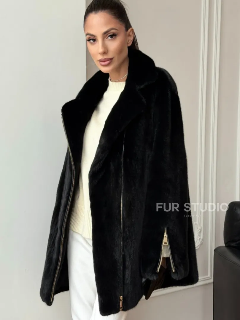 Черная норковая косуха