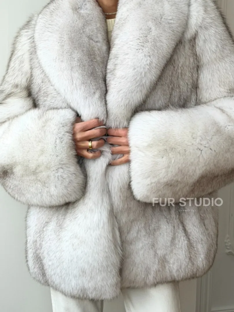 Шуба из песца - колотый лед