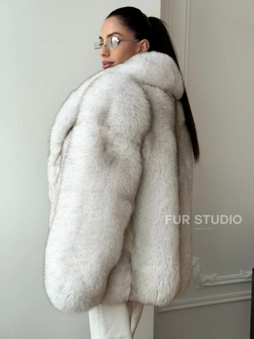 Шуба из песца - колотый лед