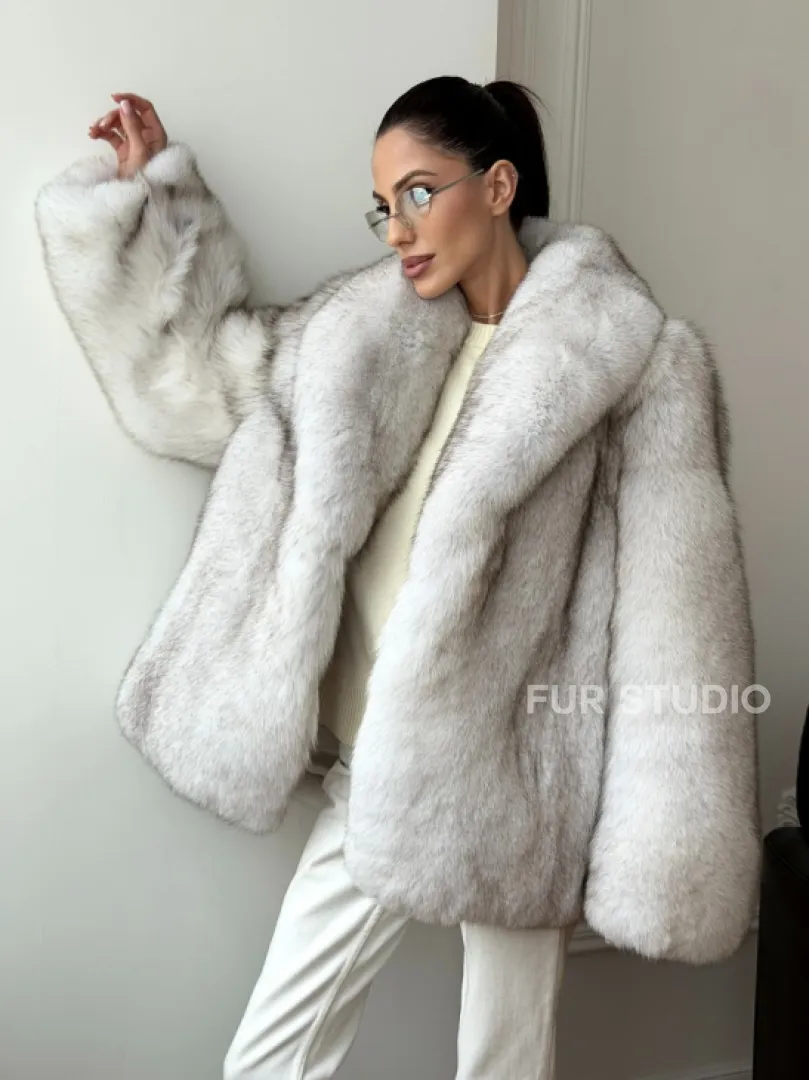 Шуба из песца - колотый лед