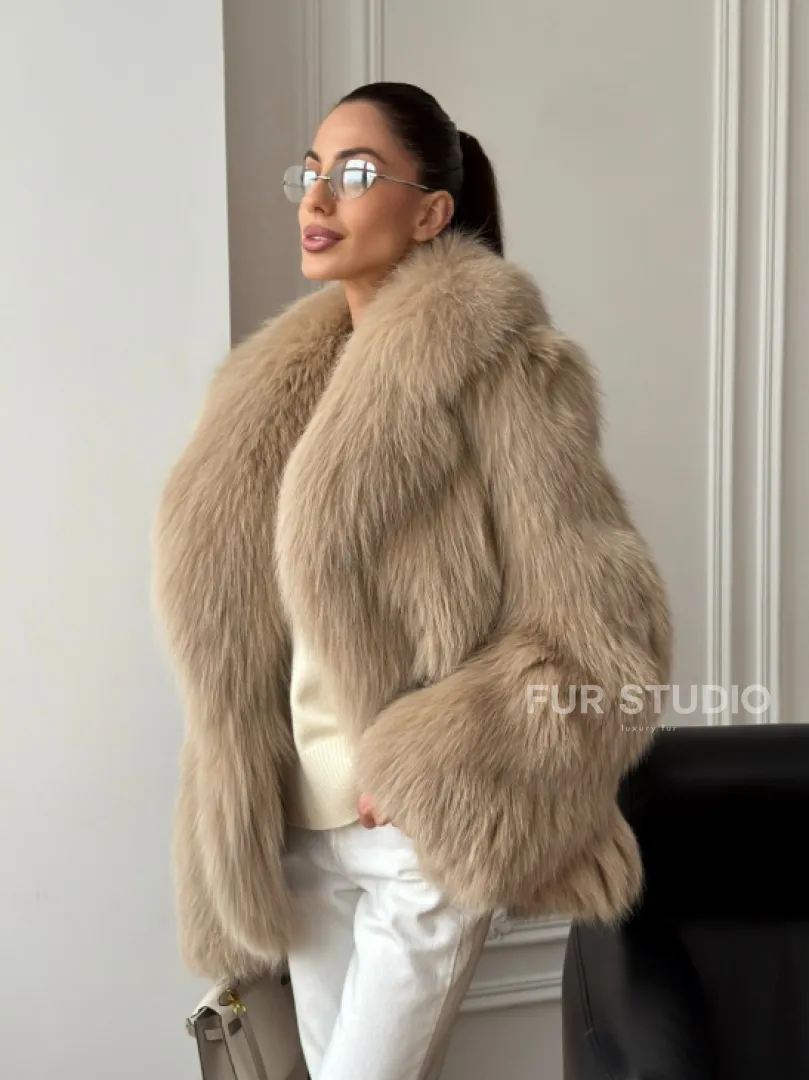 Шуба из лисы в росшив