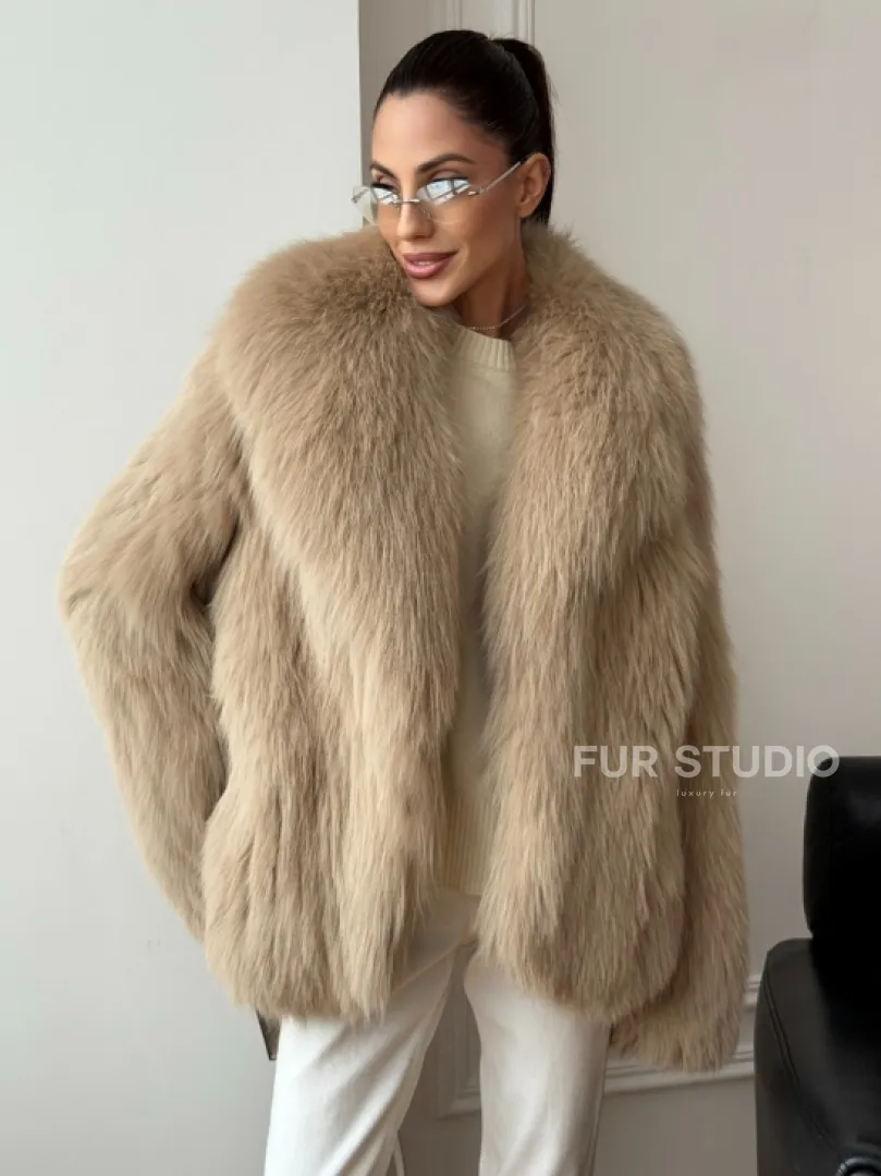 Шуба из лисы в росшив