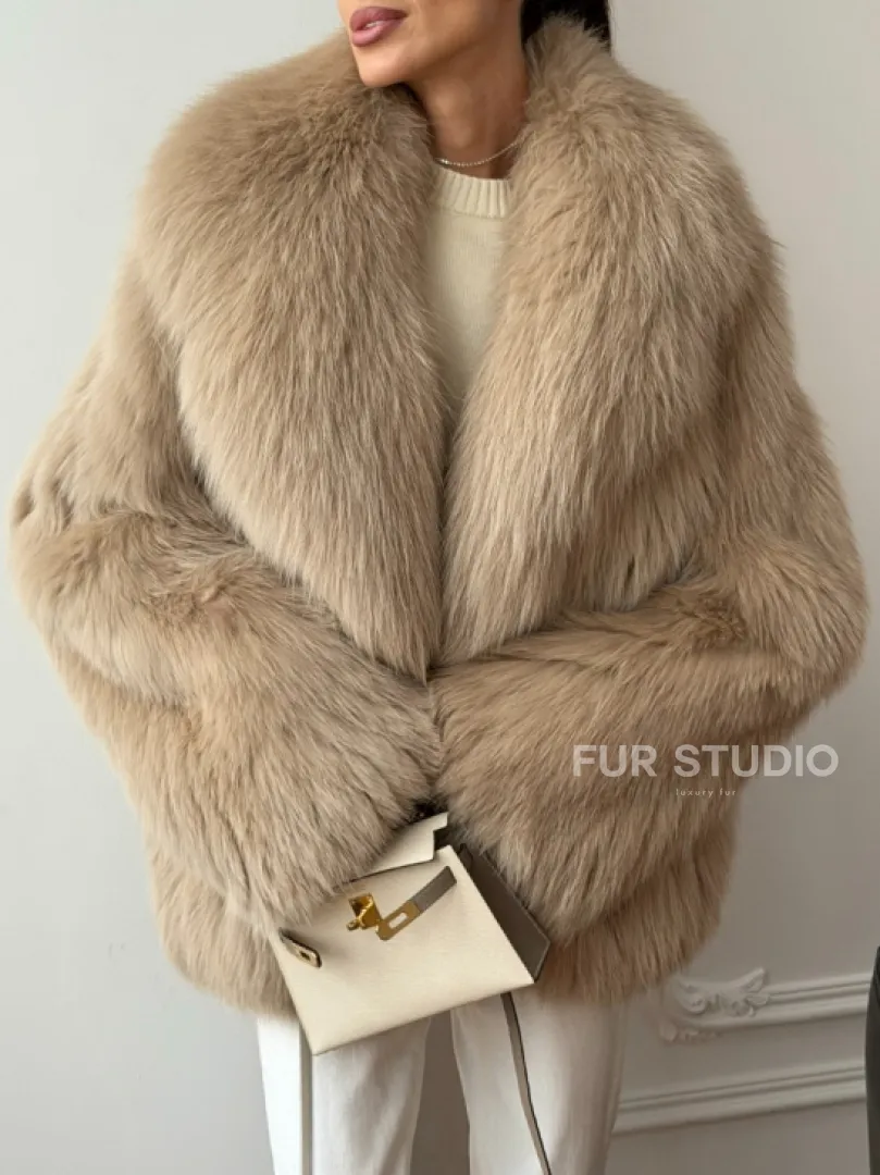 Шуба из лисы в росшив