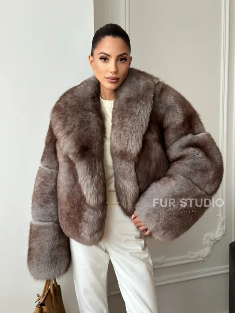 Короткая шуба из финского песца