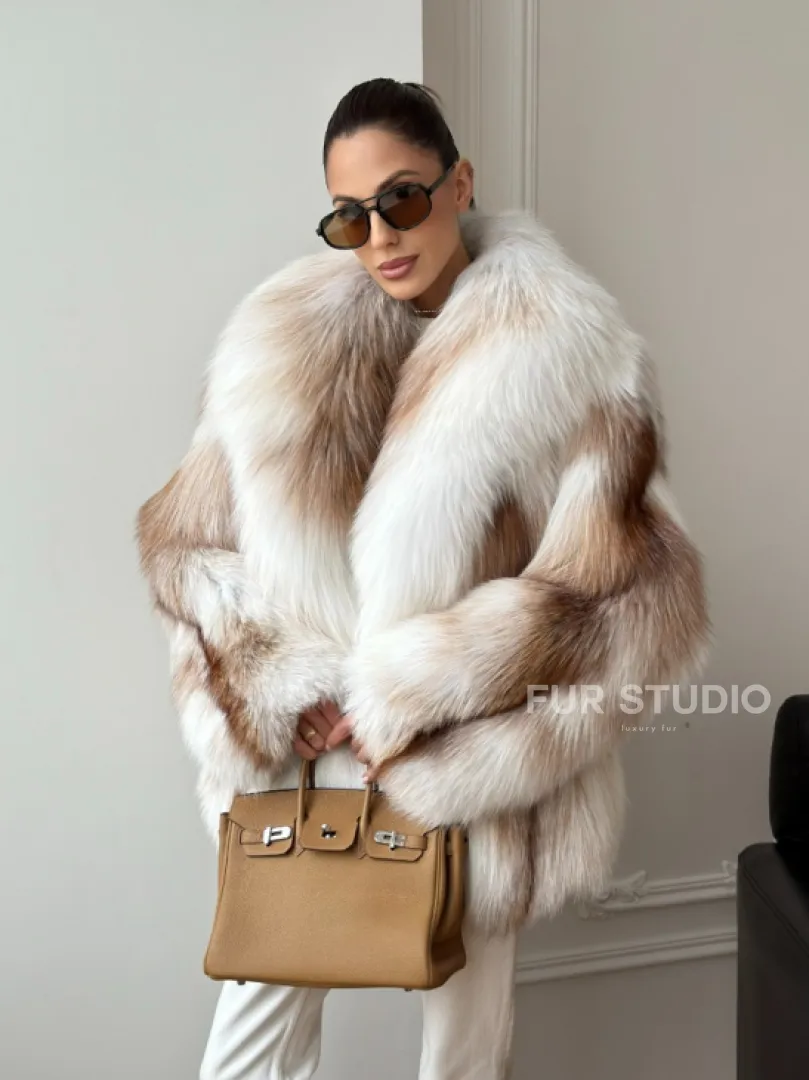 Шуба из меха Marble fox PREMIUM COLLECTION