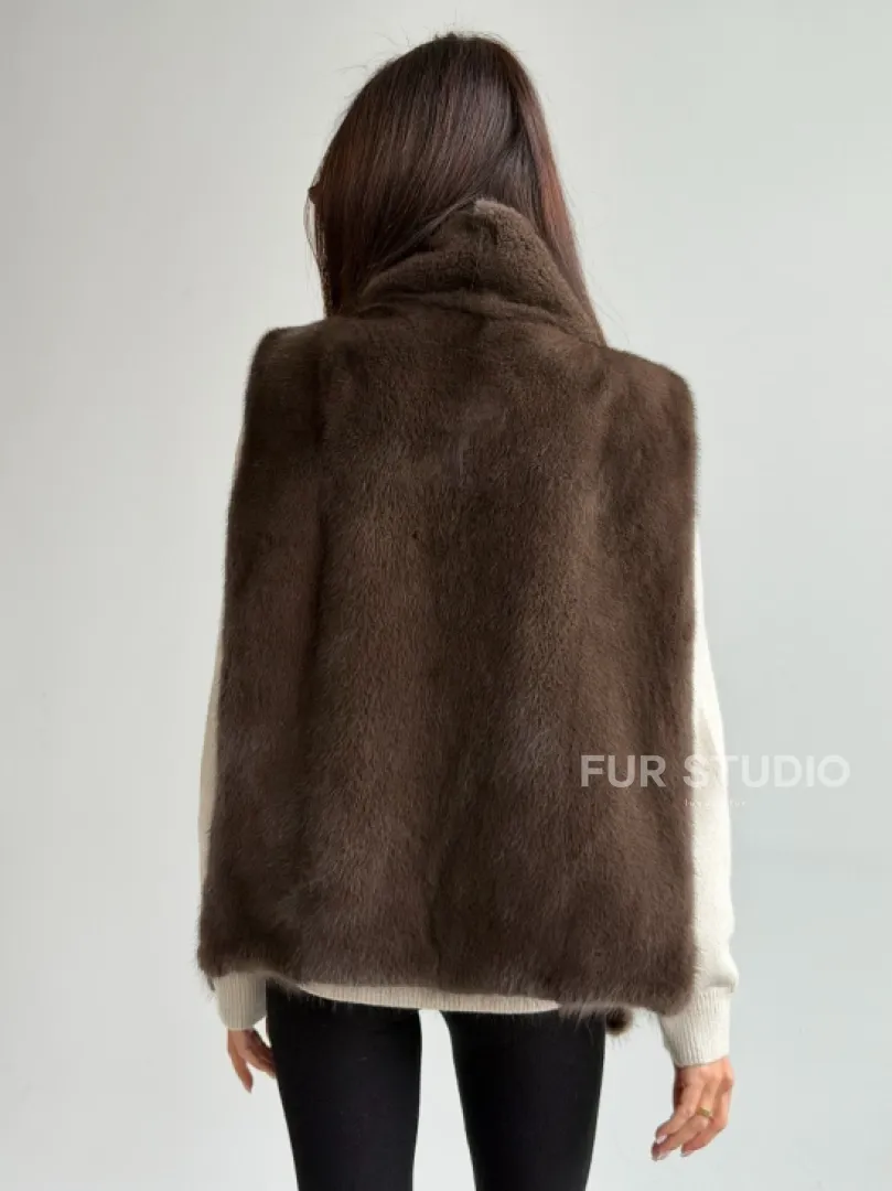 Женская меховая манишка - мех норка