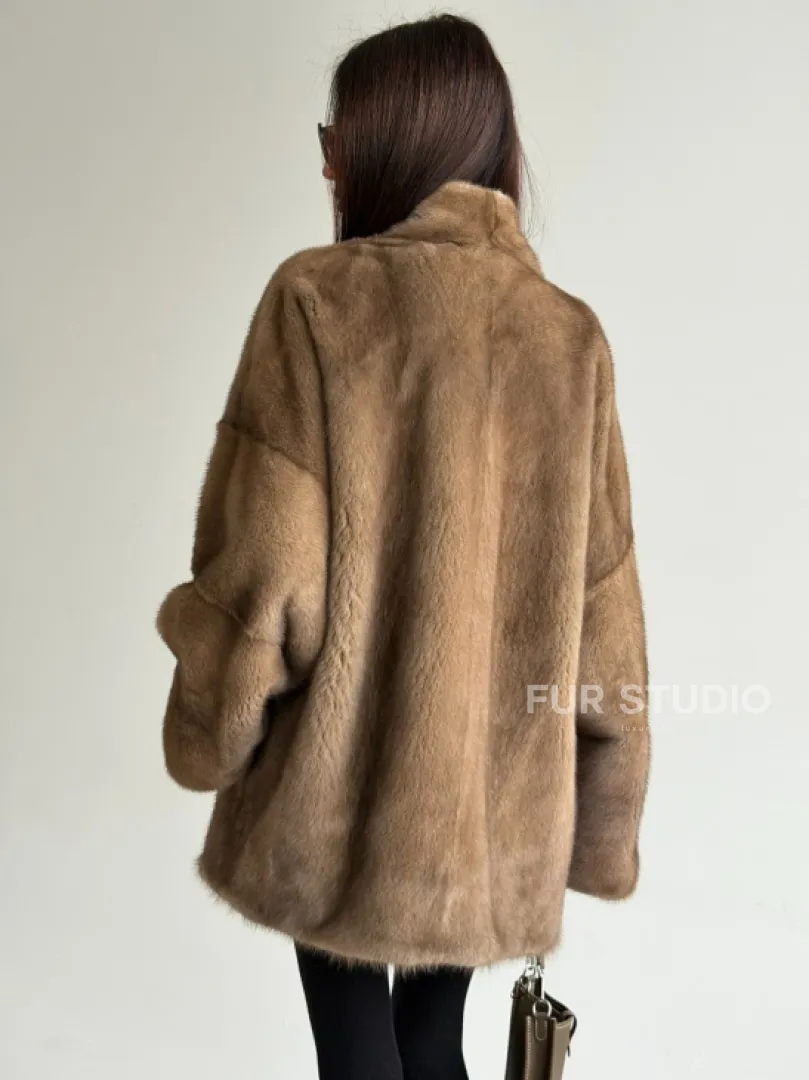 Шуба из аукционного меха норки - пастель