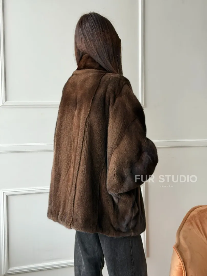 Модный норковый жакет из аукционного меха SAGA FURS