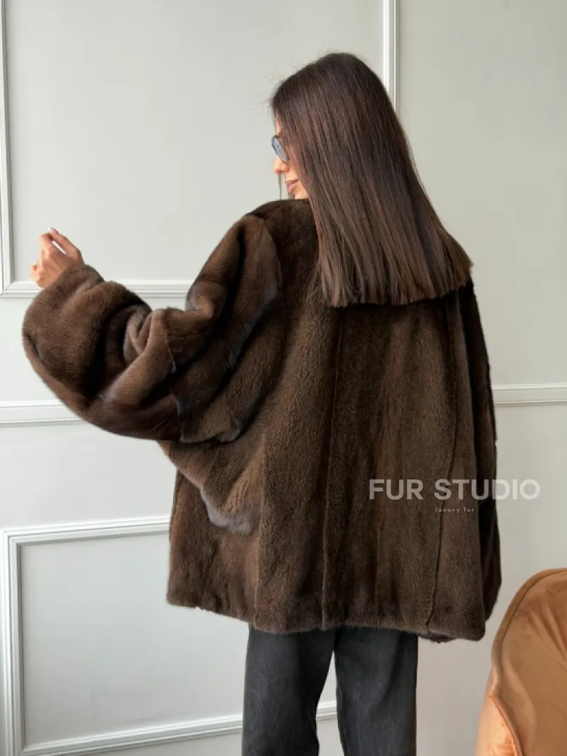 Модный норковый жакет из аукционного меха SAGA FURS