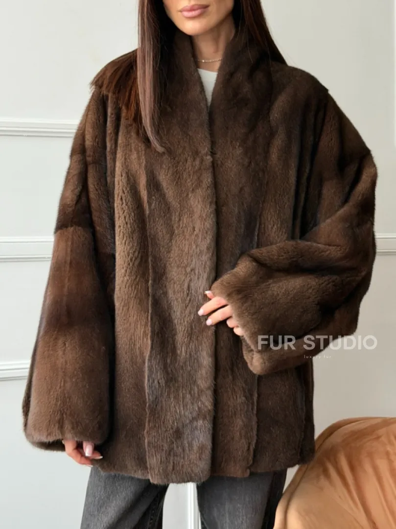 Модный норковый жакет из аукционного меха SAGA FURS