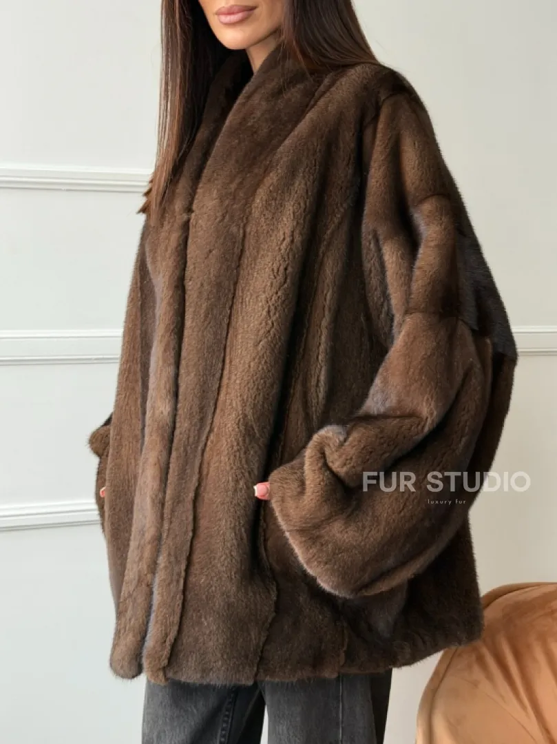 Модный норковый жакет из аукционного меха SAGA FURS