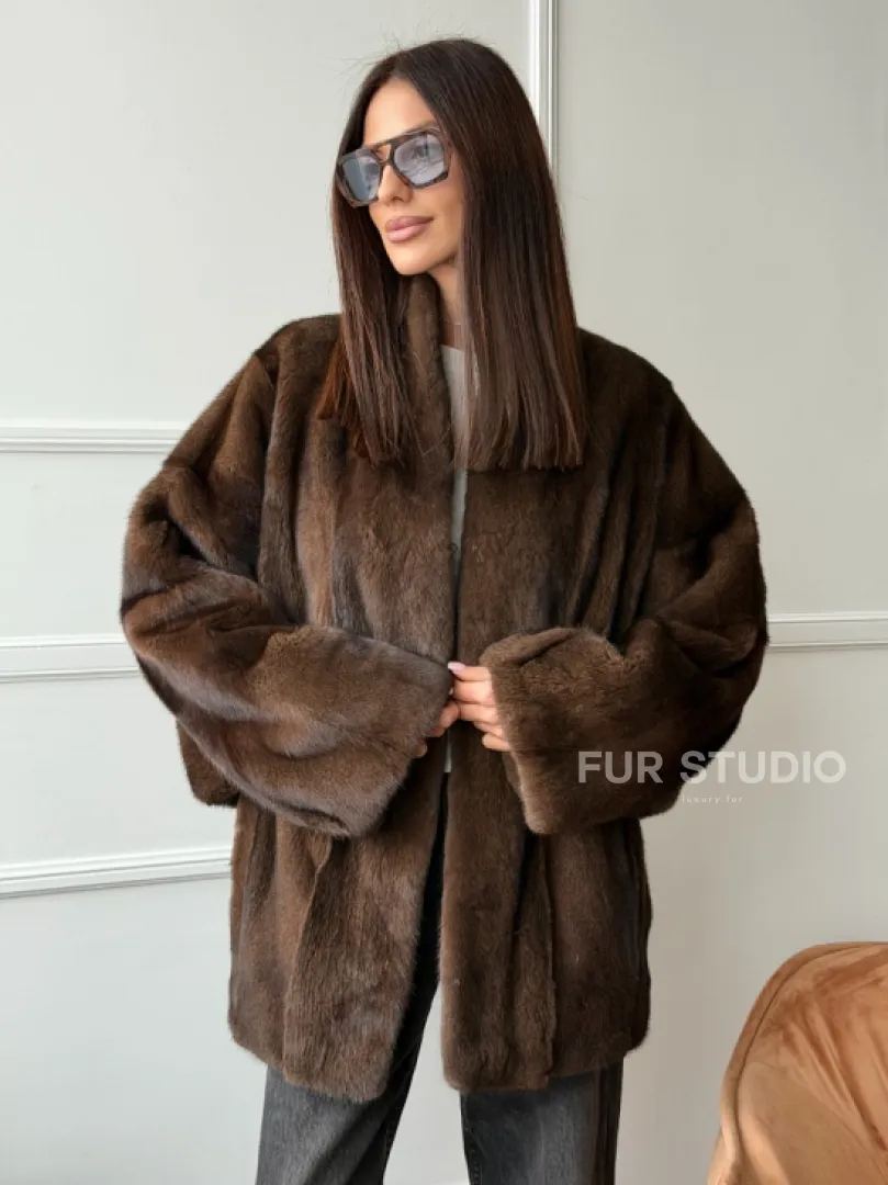 Модный норковый жакет из аукционного меха SAGA FURS