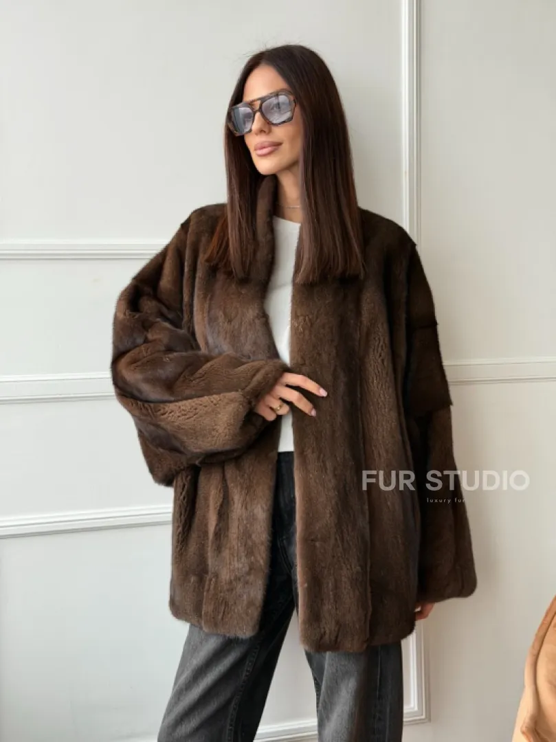 Модный норковый жакет из аукционного меха SAGA FURS