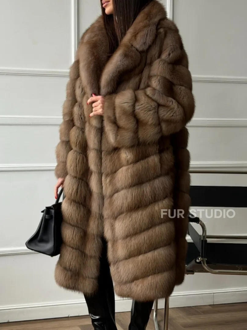 Шуба из куницы - английский воротник