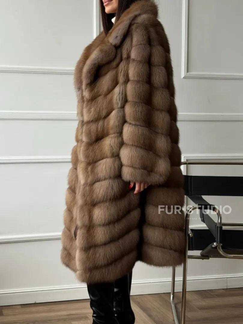 Шуба из куницы - английский воротник