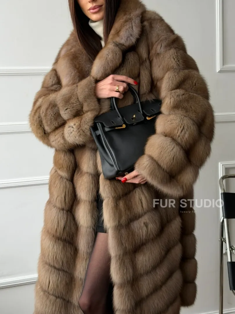 Шуба из куницы - английский воротник