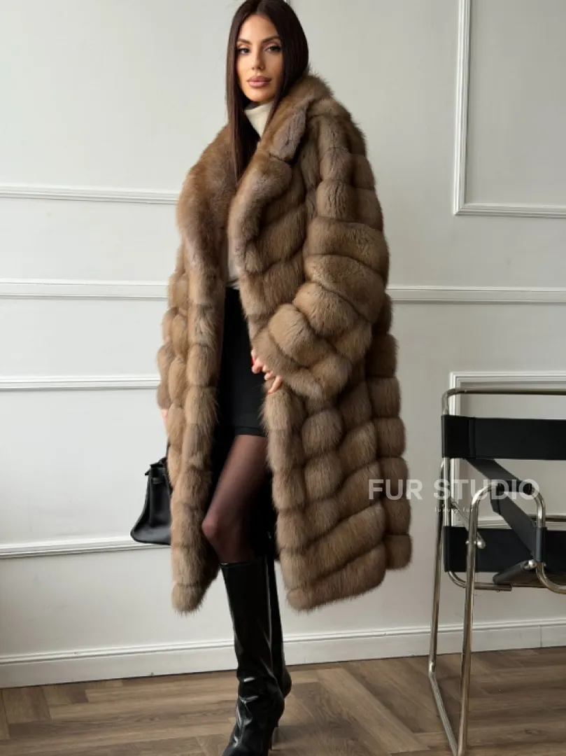 Шуба из куницы - английский воротник