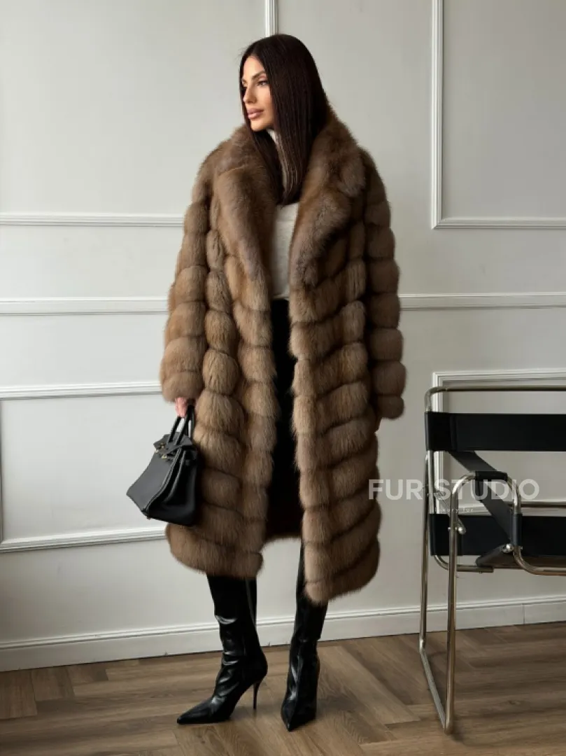 Шуба из куницы - английский воротник