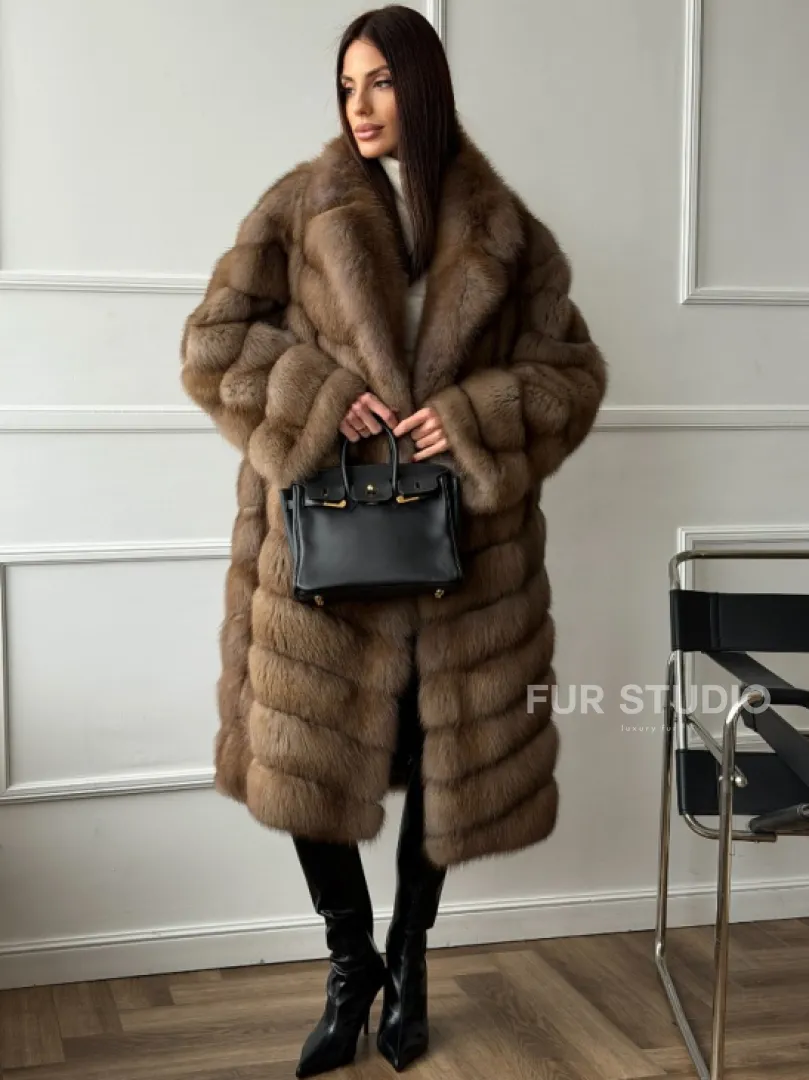 Шуба из куницы - английский воротник