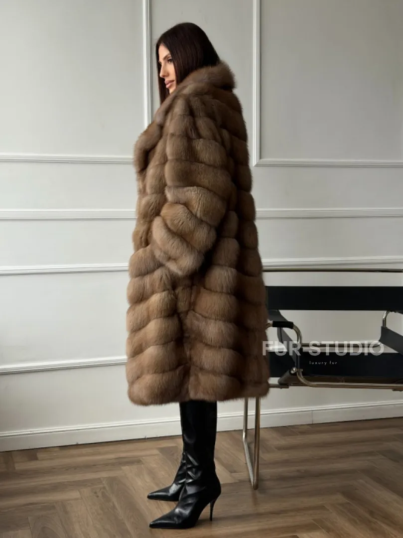 Шуба из куницы - английский воротник