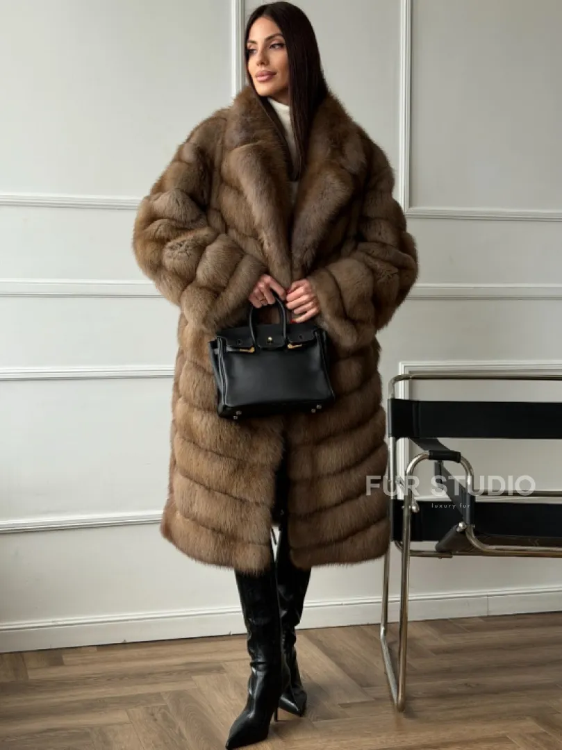 Шуба из куницы - английский воротник