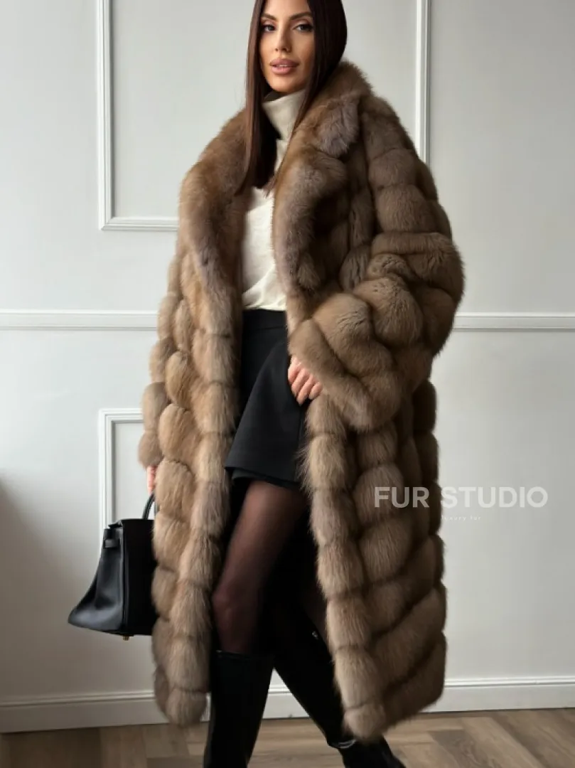 Шуба из куницы - английский воротник