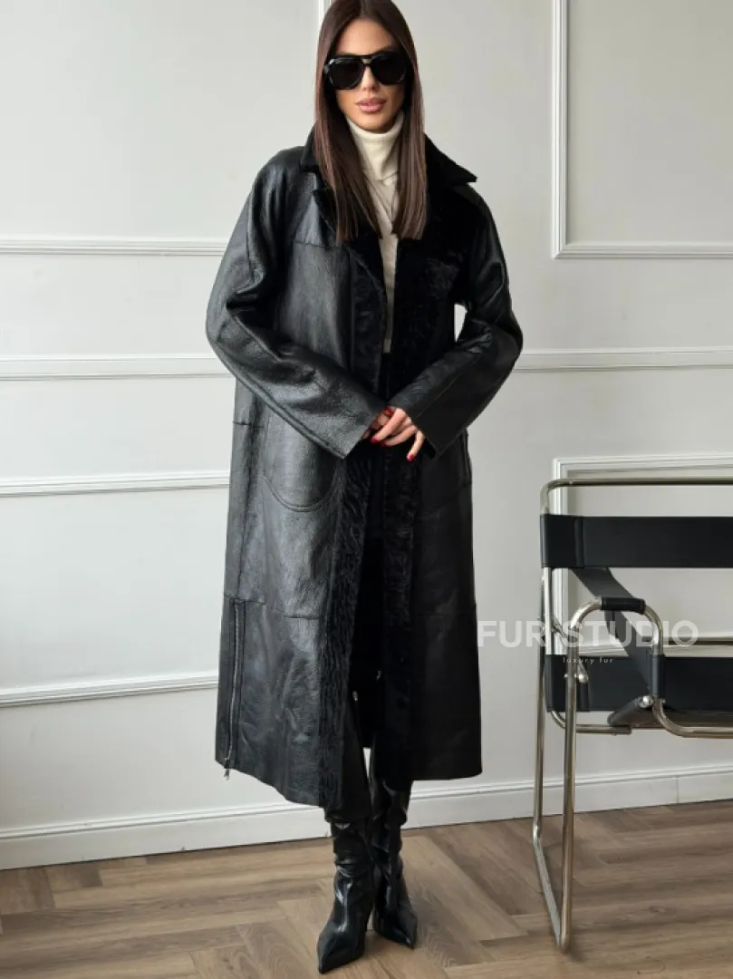 Дубленка из натуральной овчины астраган